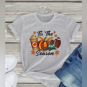 Tis the Season 🎃🏈 fall graphic gray tee